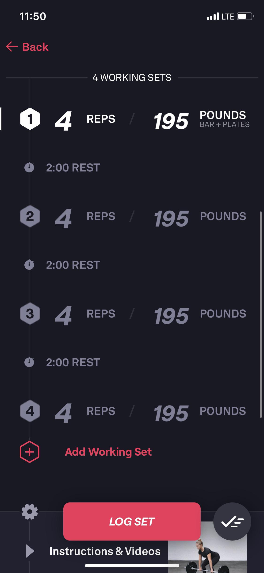 Fitbod app screenshot