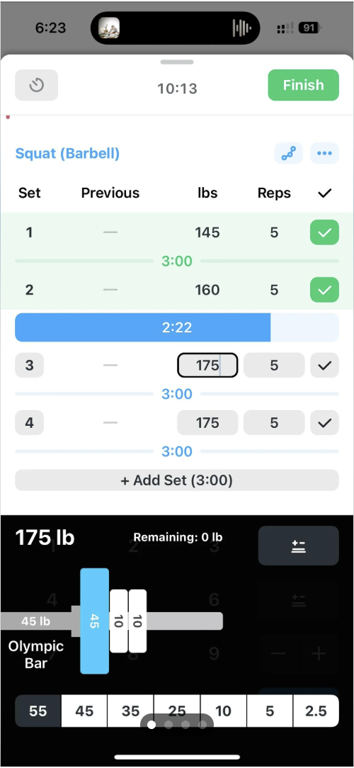 Strong app screenshot
