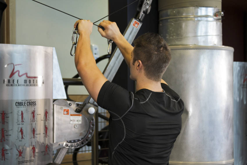 Cable Rear Delt Fly: Starting position