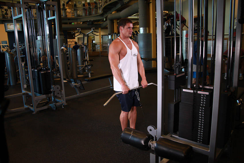 Cable Upright Rows: Ending position