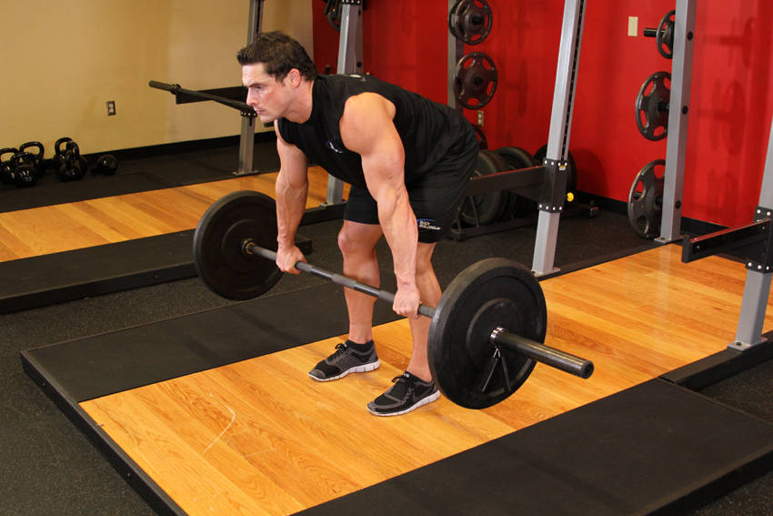 Incline BB Rear Delt Row: Starting position