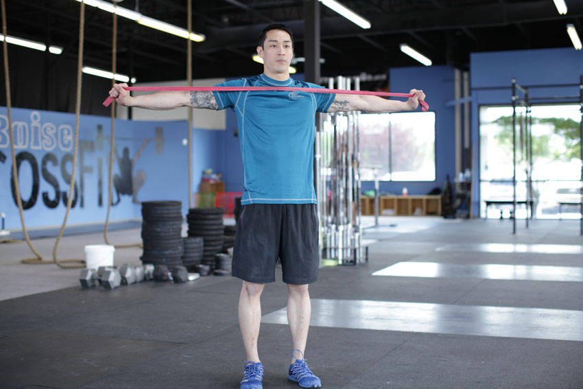 Band Pull Apart: Ending position