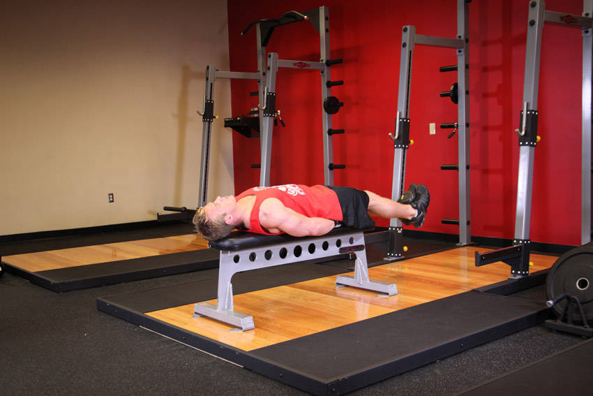 Lying Leg Raise: Starting position