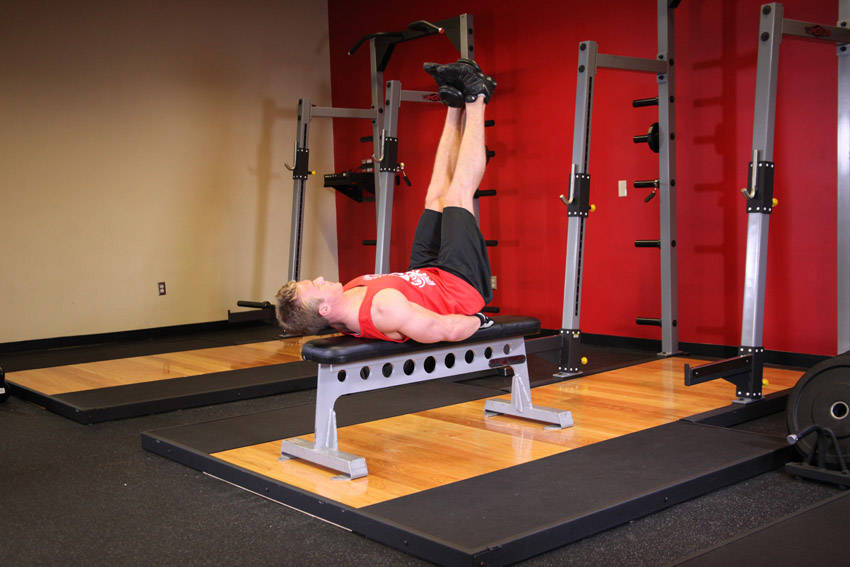 Lying Leg Raise: Ending position