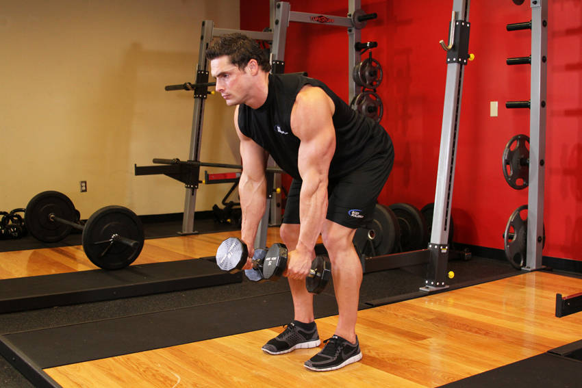 Bent Over DB Row: Starting position