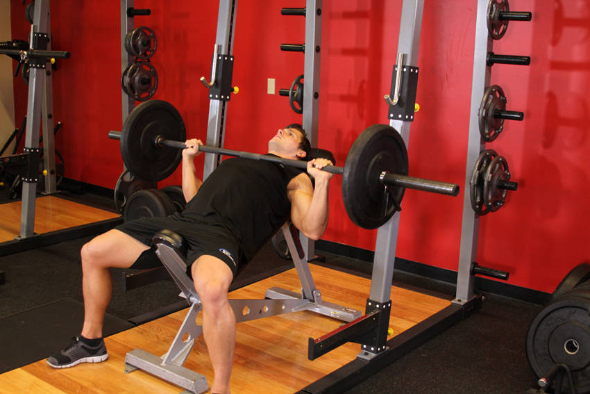 Incline Bench Press: Ending position
