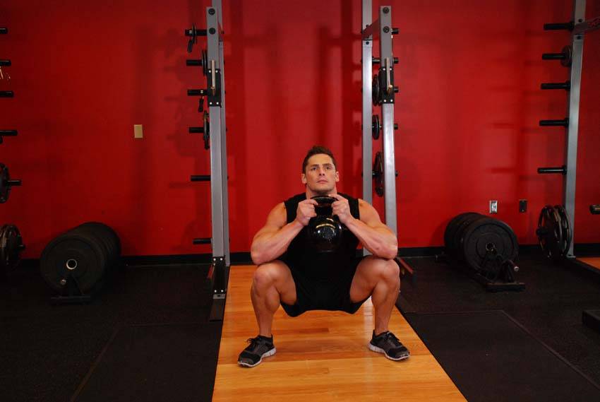 Goblet Squat: Ending position