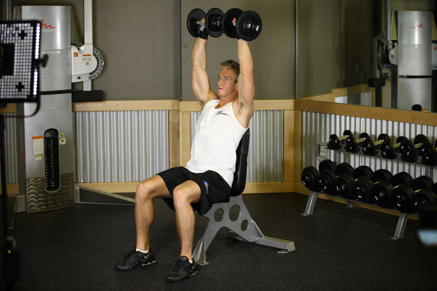 Dumbbell Shoulder Press: Ending position
