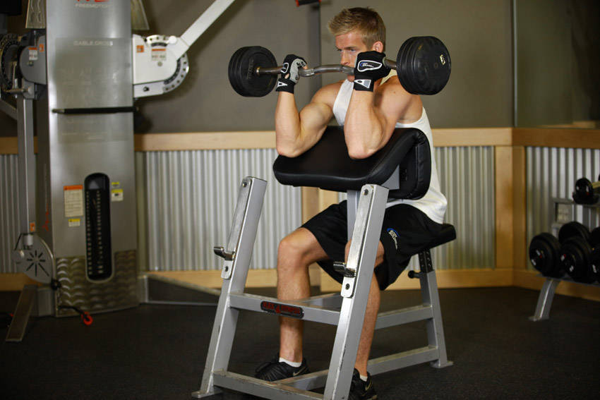 Preacher Curl: Ending position