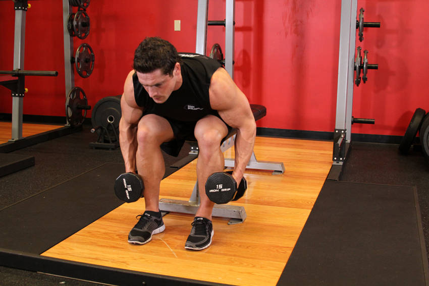 Bent-Over Rear Delt Raise: Starting position