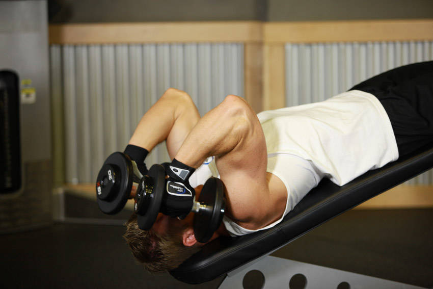 Dumbbell Tricep Extension: Ending position