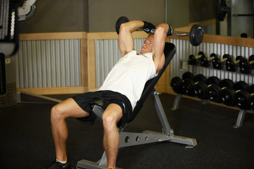 BB Tricep Extension: Starting position