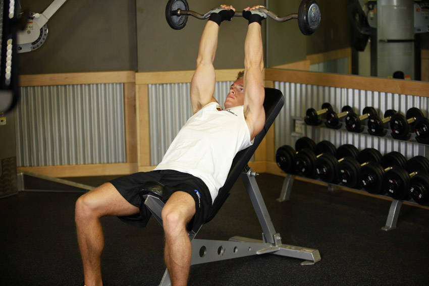 BB Tricep Extension: Ending position