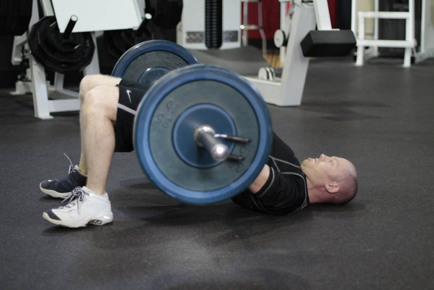 Barbell Glute Bridge: Ending position