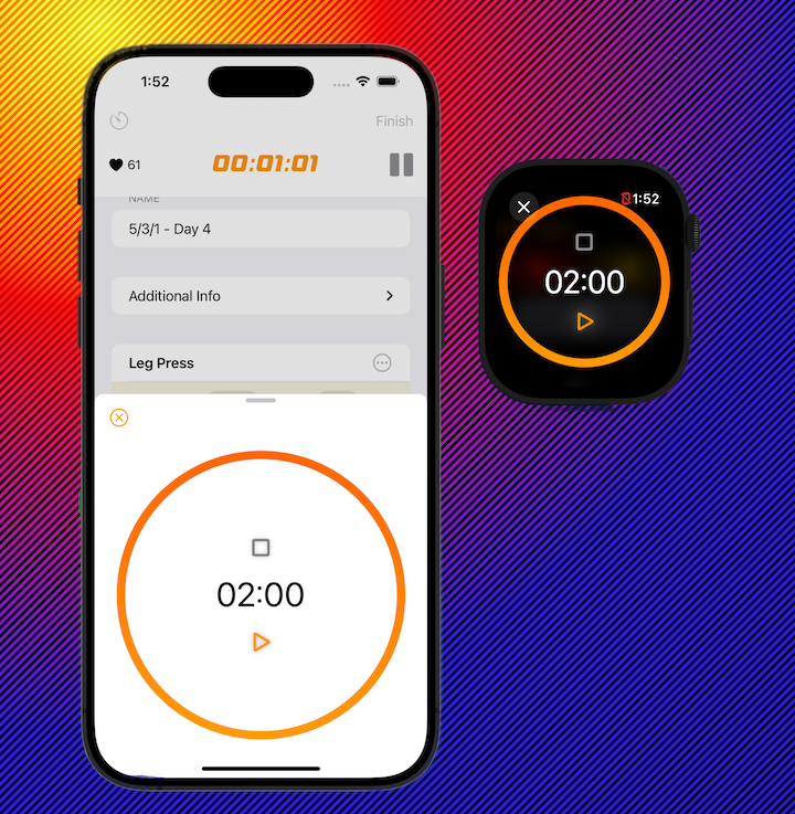 GymGod has an integrated rest timer that will alert you to get back to work!